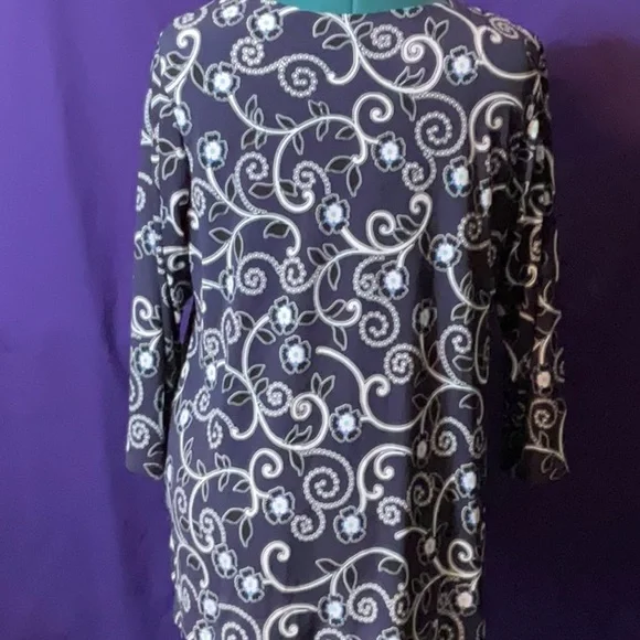 JM Collection women’s plus size 3/4 sleeve tunic with rhinestones, size 1X - Picture 3 of 8